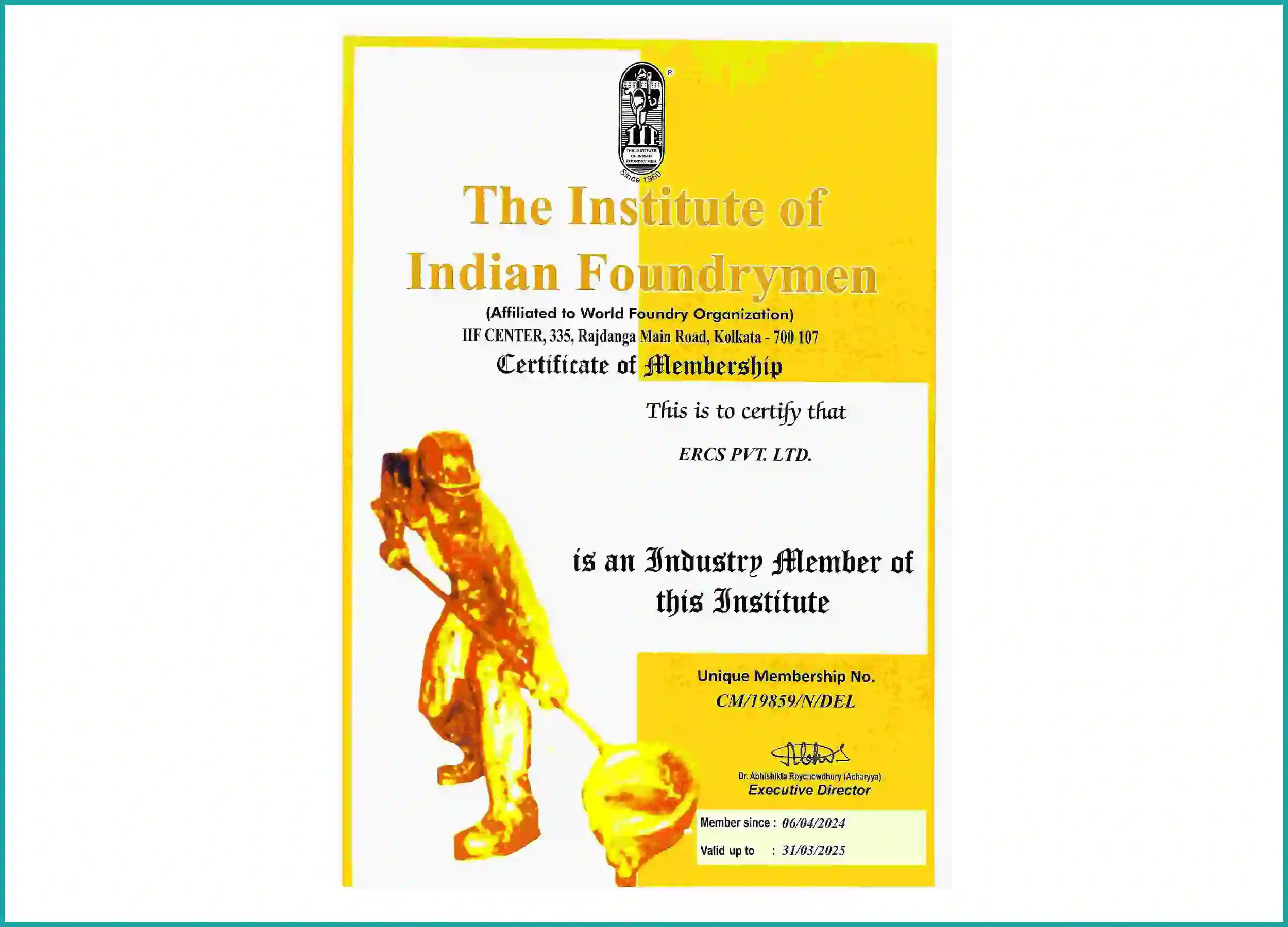The IIF Certificate of Membership
