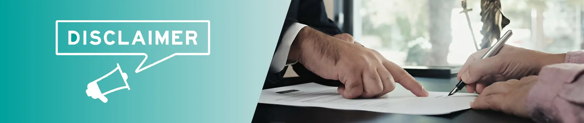 banner for disclaimer web page