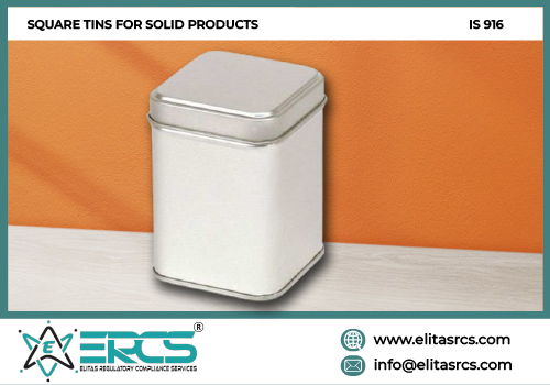 BIS certification for Square Tins for Solid Products in India