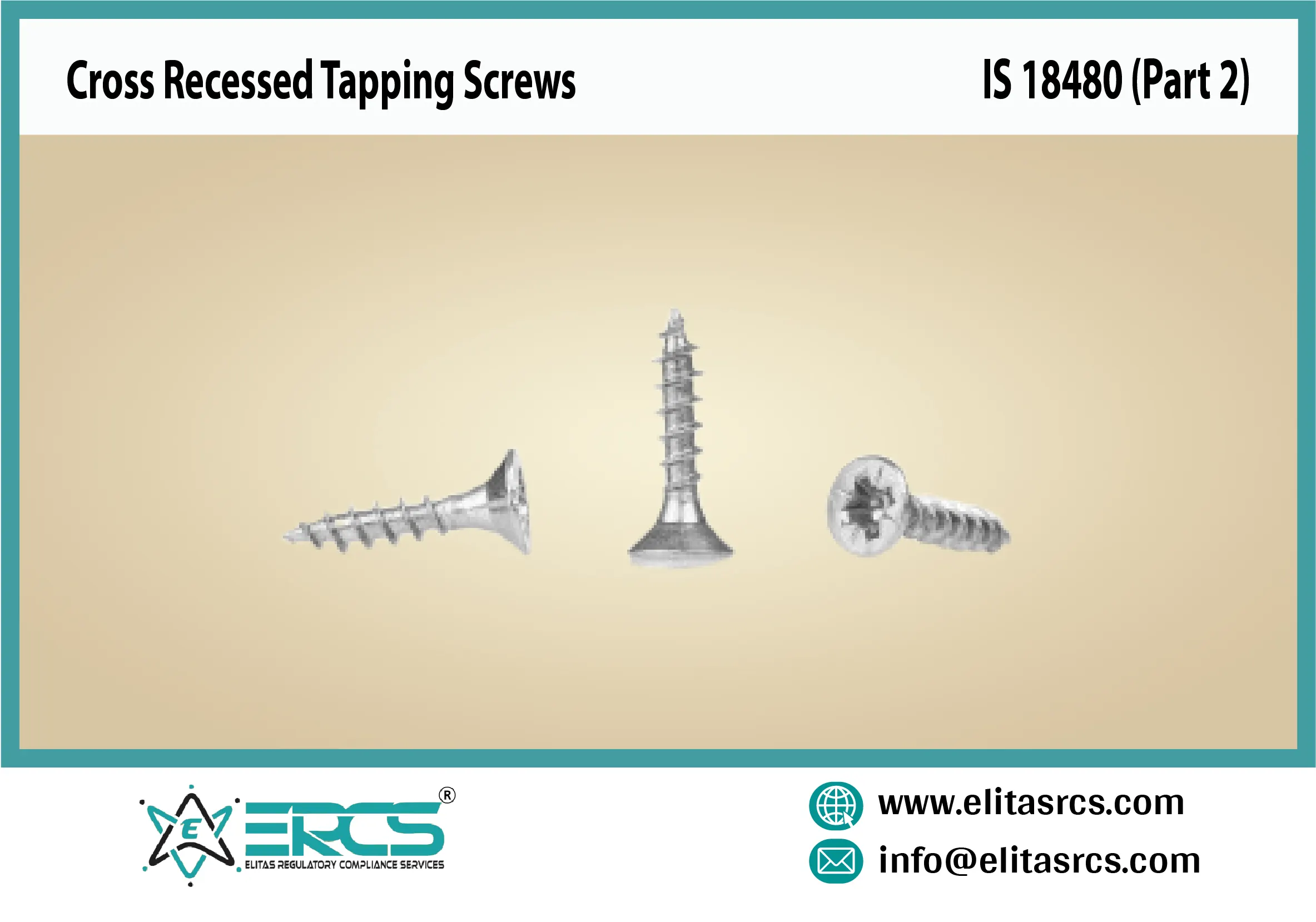 BIS Certification for Cross Recessed Tapping Screws in India