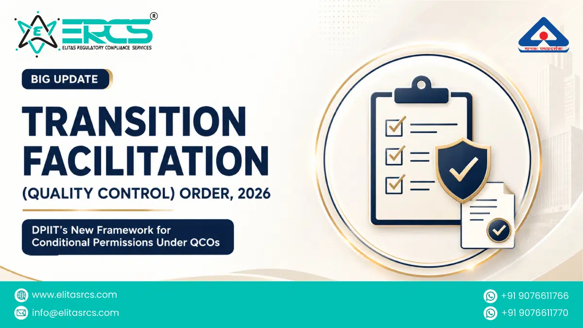 DPIIT Notifies Transition Facilitation (Quality Control) Order