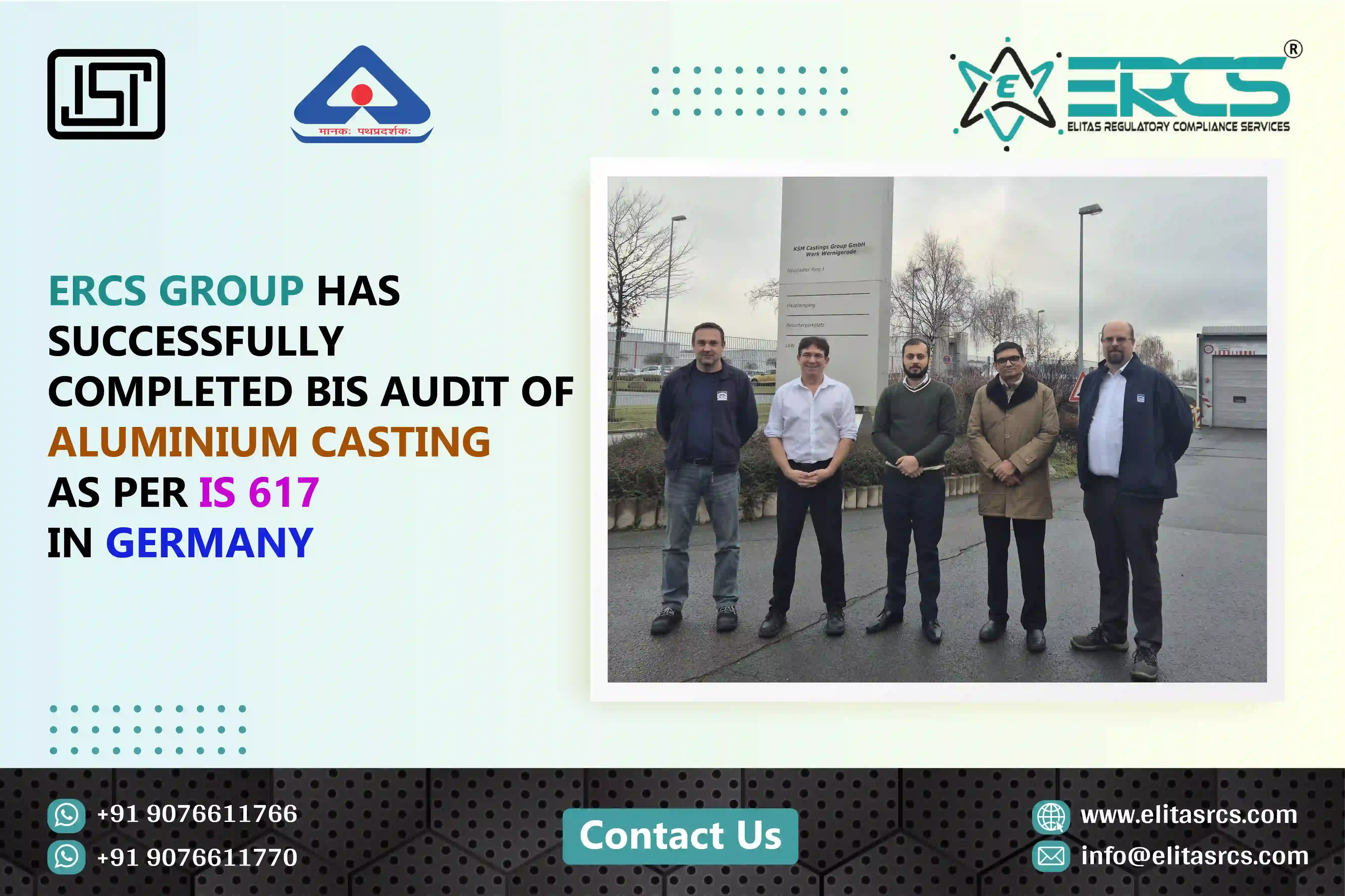 BIS Audit for Aluminium Casting under IS 617 in Germany is completed