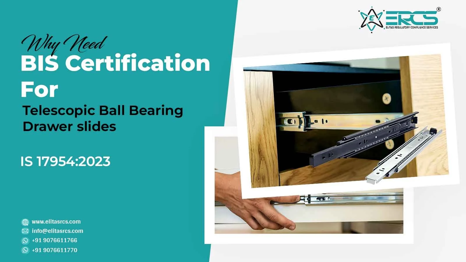 Know about BIS Certification for Telescopic Ball Bearing Drawer Slides  in India