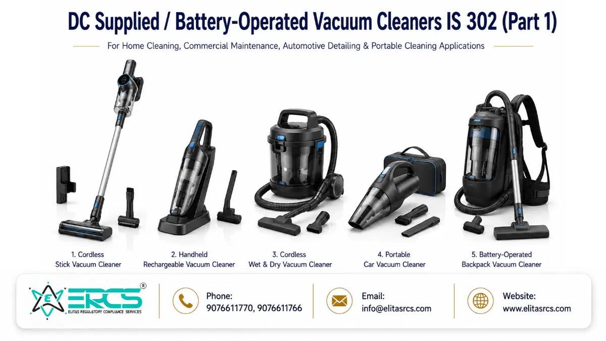 DC Supplied/ Battery-Operated Vacuum Cleaners IS 302 Part 1