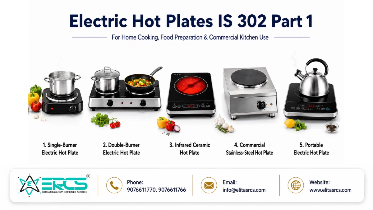 Electric hot plates under IS 302 Part 1 for domestic, laboratory and commercial heating applications.