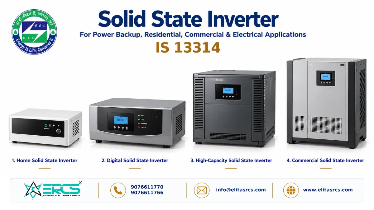 BEE Certificate for Solid-State Inverter IS 13314
